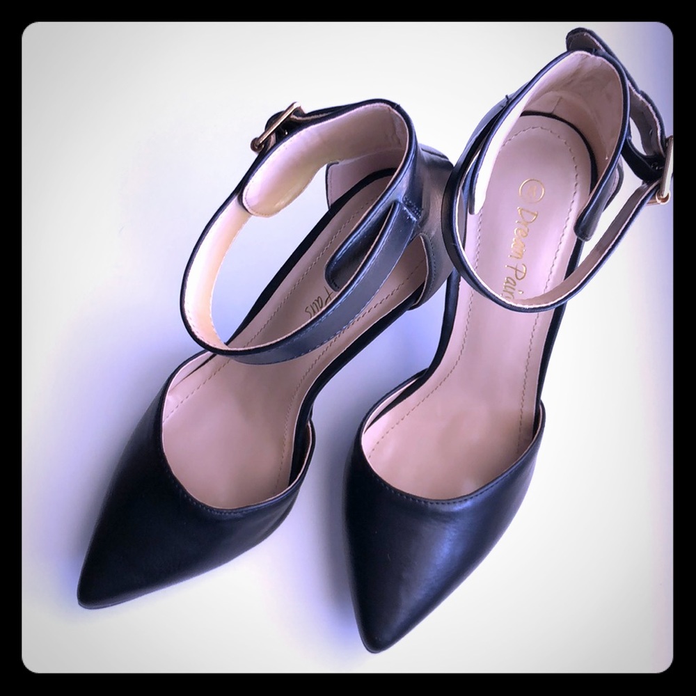 Pointed Toe Ankle Strap D'Orsay Heels